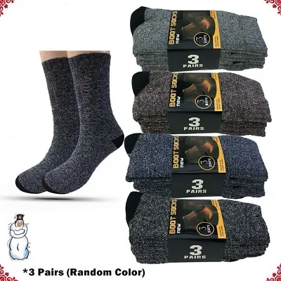 Lot 3-12 Pairs Mens Winter Heavy Duty Warm Thermal Crew Socks Size 9-13 • $7.89