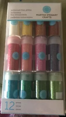 Martha Stewart Crafts - Iridescent Fine Glitter - 12 Pack Assortment Box Rainbow • $4.99