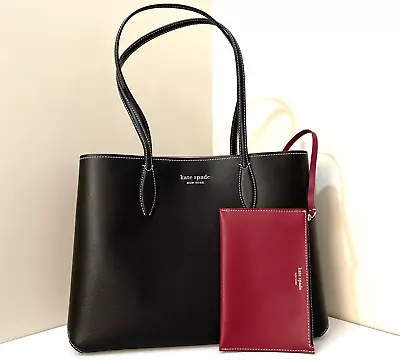 New Kate Spade All Day Large Tote Leather Black Multi With Dust Bag • $237.61
