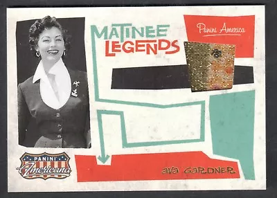 Americana Panini 2011 Matinee Legends Wardrobe Card #6 Ava Gardner (#266/499) • $18.50