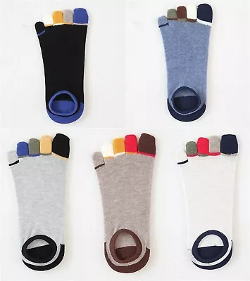 5Pack Five Finger Toe Ankle NoShow Sport Casual Soft Solid Men Cotton Socks 7-11 • $12.99