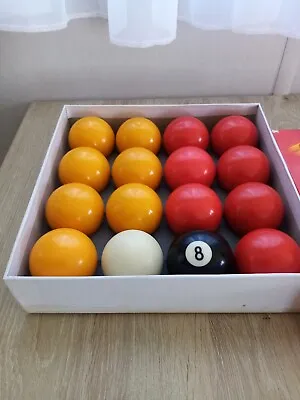 £14.50 • Buy SUPAPRO Red & Yellow Billiard Pool Balls 3245T 2  Boxed Good Condition 
