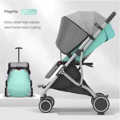 Folding Baby Stroller Simple Portable Trolley Folding Baby Pram Four Wheel • $319