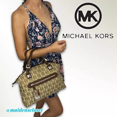 Michael Kors Large Calista Monogramed MK Circle Shoulder  Handbag With Crossbody • $119