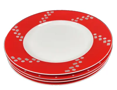 Christmas Mikasa Cheers Ruby Dessert Plates~~Set Of 4 • $29.95
