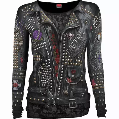 £29.99 • Buy SPIRAL DIRECT GOTH METAL Allover Baggy LADIES Top/Gothic/Elegance/Rock/Metal