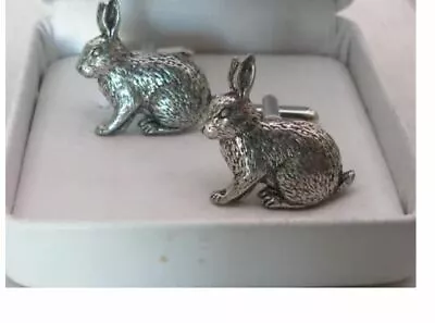 Rabbit  Pewter Emblem Cufflinks Jewellery Suit Wedding Ara17 • $16.16