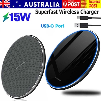 $9.59 • Buy 15W Universal QI Wireless Fast Charger Charging Pad For Samsung IPhone 13 12 Pro