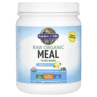 RAW Organic Meal Replacement Shake Plant-Based Vanilla 1 Lb 2.52 Oz (525 G) • $28.51