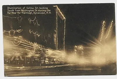 C 1909 Salina Street Syracuse NY Postcard Ka Noo No Karnival Photo Postcard • $9.90