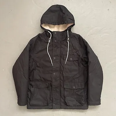 Flint & Tinder Sherpa Lined Millerain Waxed Ridge Parka Jacket Made In USA M • $209.99