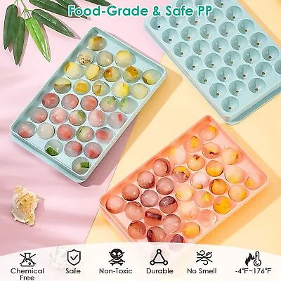 4Pcs Ice Cube Trays Mini Circle Ice Cube Tray Round Ice Ball Maker Mold Cooling • $20.24