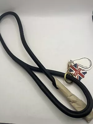 Genuine Rolled Leather Dog Lead 40” Black Bargain Cheap Dog Show • £5.99