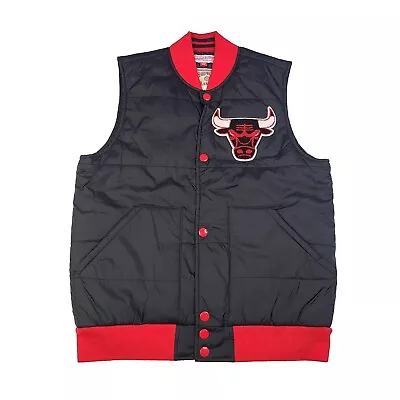 Mitchell & Ness Chicago Bulls Button Up Puffer Vest Size Small NBA Air Jordan • $29.99