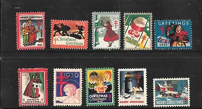 Vintage Christmas Seals 10 Different • $0.99