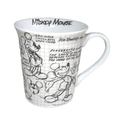 Mickey Mouse Coffee Mug Sketch Book Tea Cup Black & White Disney Animation • $13.19