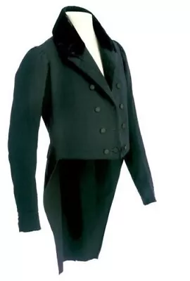 New Costume Regency 18th Green Wool Double Breasted Men Tail Coat • £161