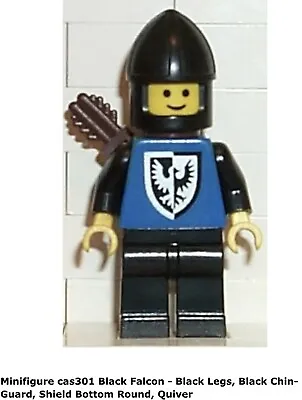 Lego 1x Cas301 Black Falcon Black Legs Black Chin-Guard Shield Bottom 6074 6073 • $15.12