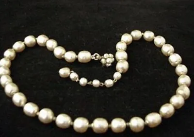 MIRIAM HASKELL Signed Baroque Pearl Necklace Early Haskell 11mm Pearls • $400
