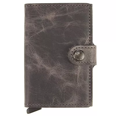 Secrid Men Mini Wallet Genuine Leather Vintage Black RFID Safe Card Case Max... • $72