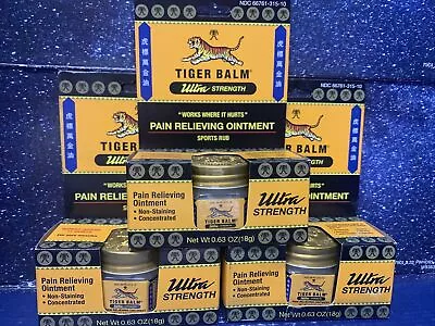 3 Jars Of Tiger Balm ULTRA Pain Relieving Ointment 0.63oz /18gm Exp. 04/2026 • $17.88