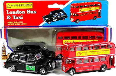£12 • Buy Diecast Genuine London Bus And London Taxi Set Mini Souvenir - Moving Wheel - -