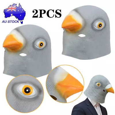 AU 2PCS Halloween Pigeon Headgear Head Mask Novelty Costume Party Face Mask • $24.69