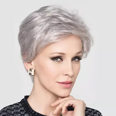 Short Grey Wigs For White Women Short Cut Layer Sliver Gray Wigs With Bangs Syn • $15.71