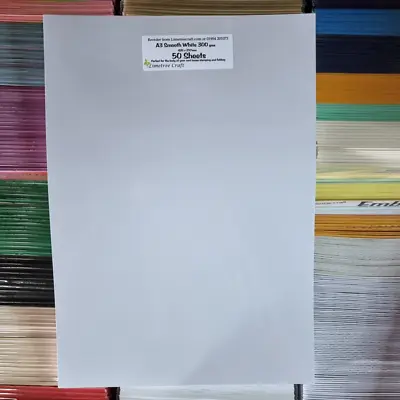 White Card Smooth 300 Gms A4 A3 12x12 Folds Stamps Good For Card Making & Boxes • £11.99