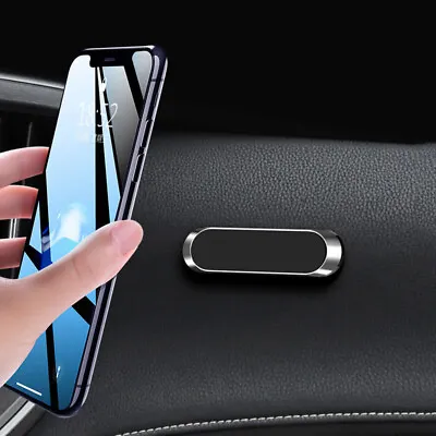 $6.99 • Buy Strip Shape Magnetic Car Phone Holder Stand For IPhone Magnet Mount Parts Silver