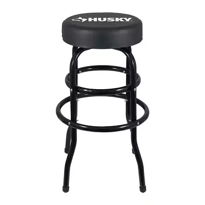 Husky Work Shop Seat Garage Chair Stool Swivel Seat Portable Black Steel 29 In. • $79.17