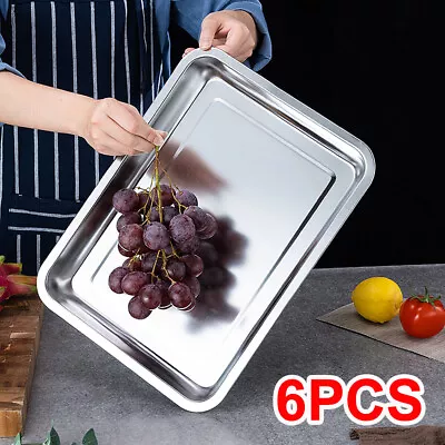 6 Pack Full Size 2/4 Deep Steam Table Pans + Stainless Steel 201 Buffet Pans • $23.75