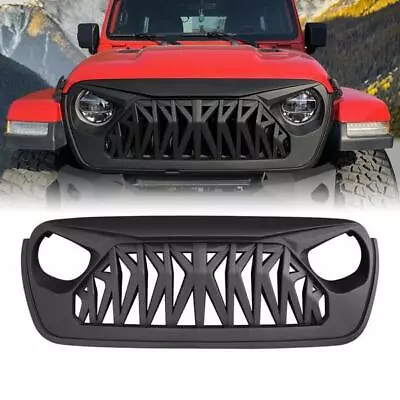 Matte Black Front Shark Grill Grille For 2018-2021 Jeep Wrangler JL JT ABS • $128