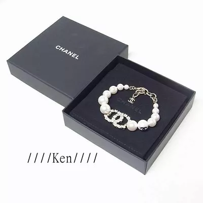 CHANEL Bracelet AUTH Coco Mark CC Chain Logo Vintage Rhinestone A20P 21cm F/S • $1220.99