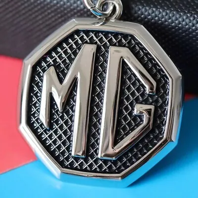 🇬🇧beautiful Silver And Black Mg Logo Keyring Iconic Octagonal Shape. • £4.95