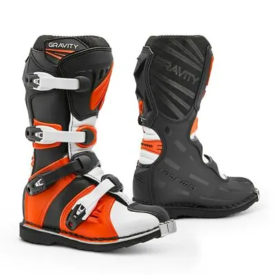 Motorcycle Boots | Forma Gravity Youth Motocross Kids Mx Riding Black Orange Ktm • $99