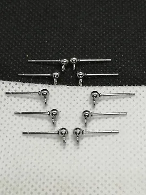 10 Stainless Steel Ball And Post Stud Earring Findings With Loop (E 039) • £3.95