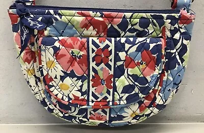 Vera Bradley Summer Cottage Lizzy  Crossbody Floral Zippers Blue Red Pink White • $8