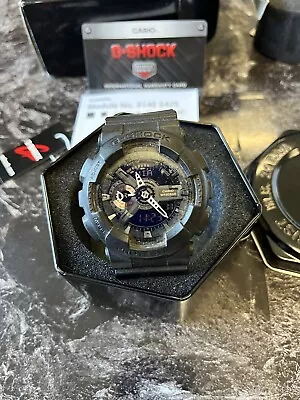 Casio G-Shock Mens Watch GA-110 Black Silver 5146 200M Black Band • $50