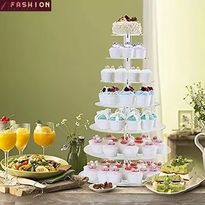 3/4/5/6 Tier Clear White Round Cake Stand Acrylic Cupcake Stand Supplies 5 Tiers • $36.99