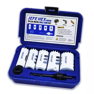 Bi-Metal Hole Saw Kit 7-Piece Hole Saw Set 7/8 1 1-1/8 1-1/4  And 1-1/2  Hol • $29.18