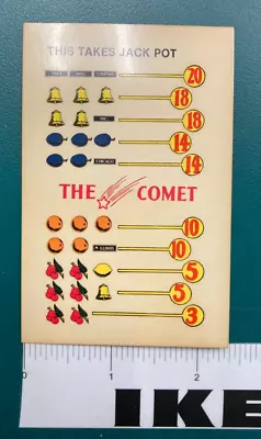 Antique Slot Machine Parts -Pace Comet 1980's Reproduction Pay Out Card • $22