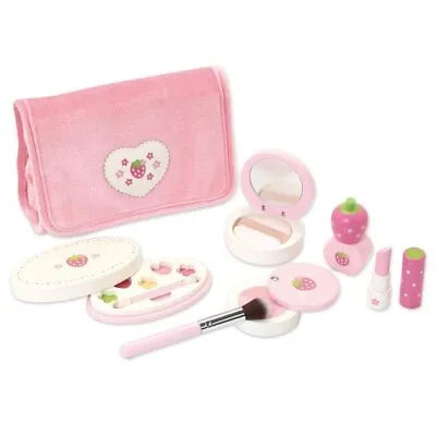 Mother Garden Wild Strawberry Wooden Toy Makeup Pouch Set Play Set Wooden Presen • $58.53