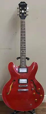 (RI4) EPIPHONE DOT ES335 PRO 6 String Electric Guitar RH Cherry Red | 2001 Korea • $449.99