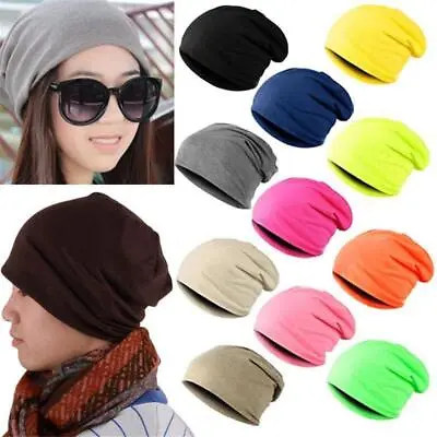 Soft Cotton Hip Hop Beanie Hat Alopecia Hair Loss Cancer Chemo Stretch Festival • £4.27