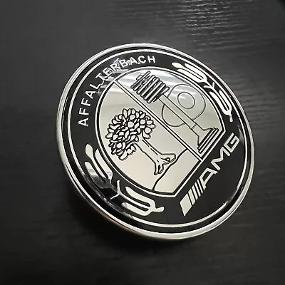 AMG FRONT HOOD Emblem Affalterbach Black Apple Badge MERCEDES BENZ 57MM • $21.99