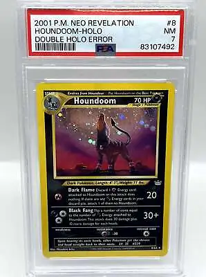 Houndoom 8/64 Neo Revelation Holo Rare Pokemon Card PSA 7 NM DOUBLE HOLO ERROR • $299.99