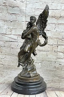 Gift Decor Marble Bronze Sculpture Angel Psyche And Eros Statue Figure • $112.13