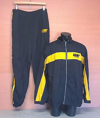 Rothco US Army Of One 2 Piece Black & Gold Track Suit Warm Up Jacket Pants Sz XL • $39.99