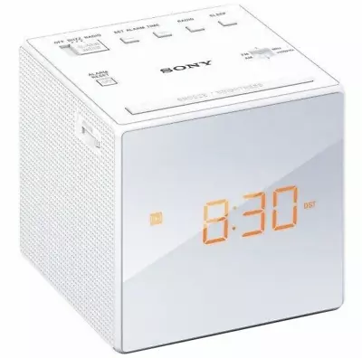 SONY ICF-C1 Dream Machine AM/FM Digital Alarm Clock Radio -WHITE- Cube FREE POST • $39.99